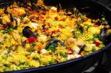 Paella cu creveti si mazare